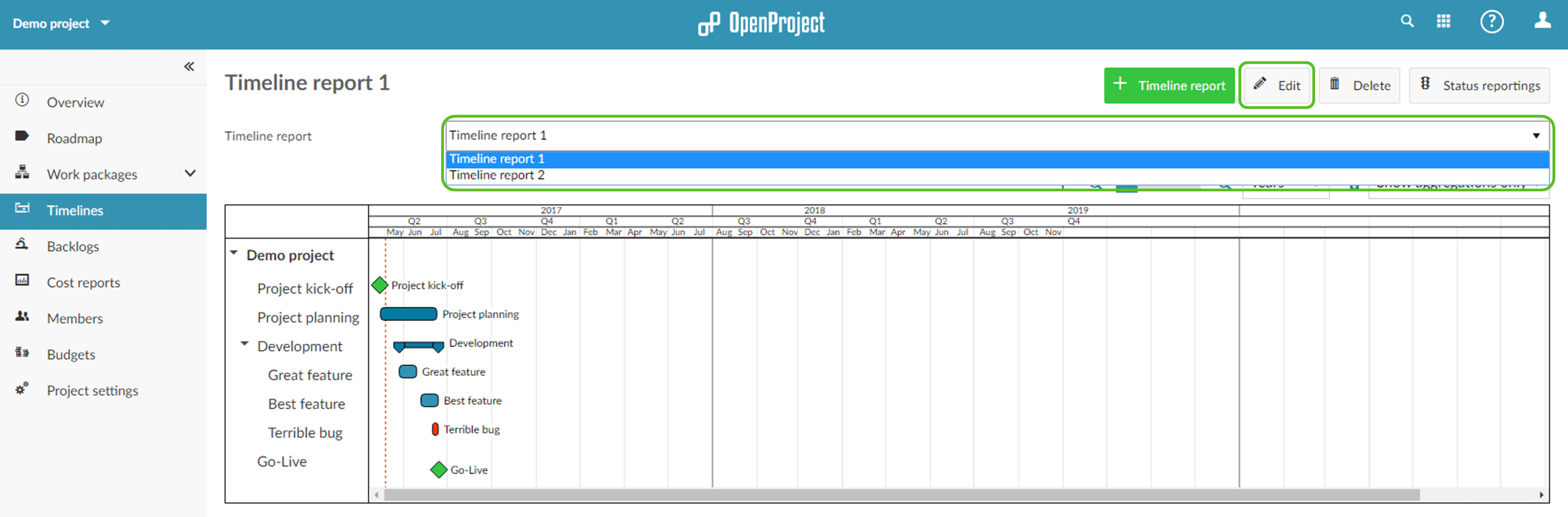 Migrate timeline