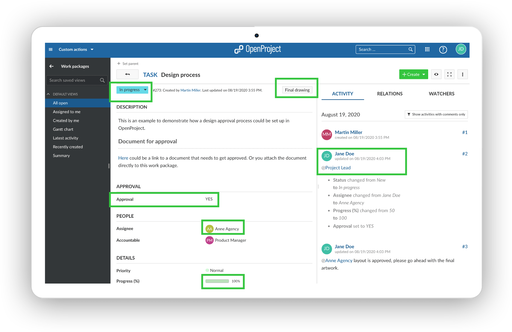 custom action design process