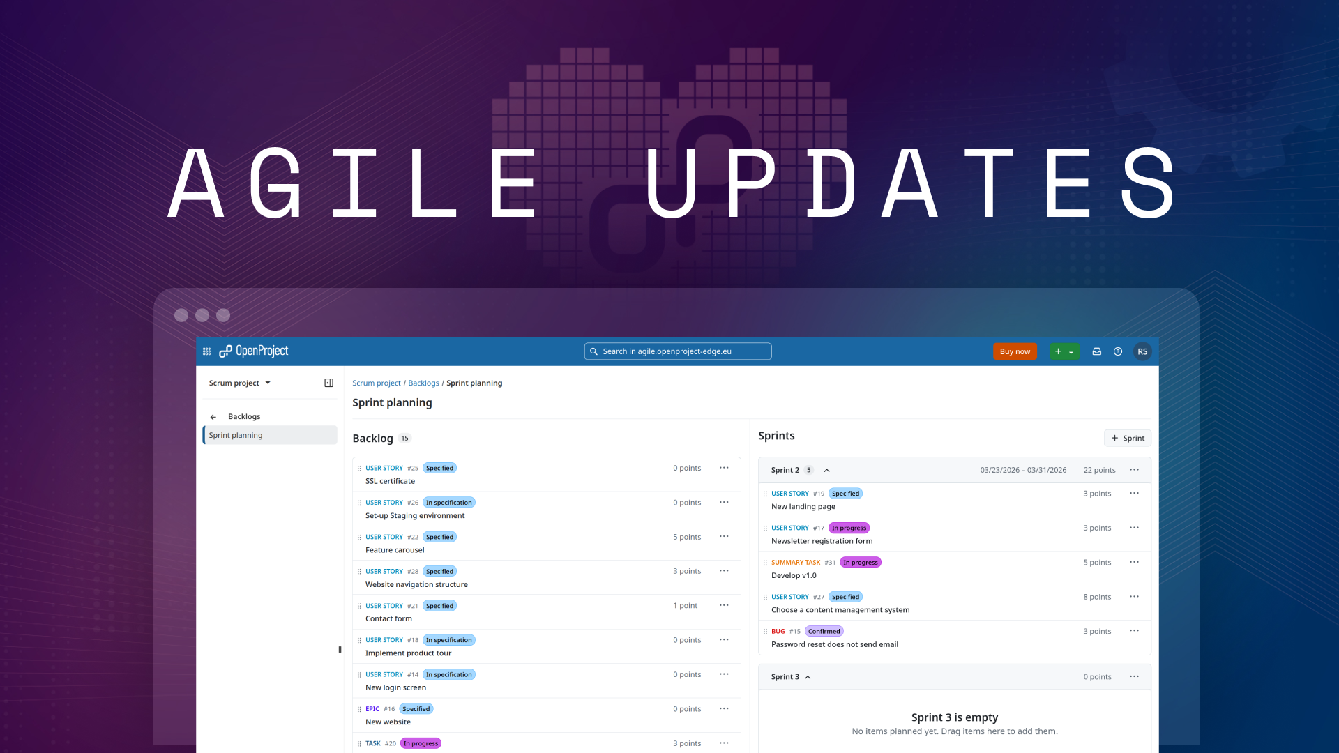Agile updates in OpenProject 17.3 Agile updates in OpenProject 17.3