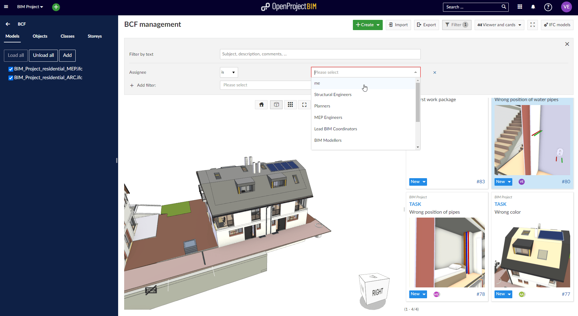 Filter BIM Issue