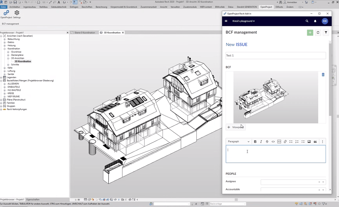 OpenProject BIM - Add Viewpoint