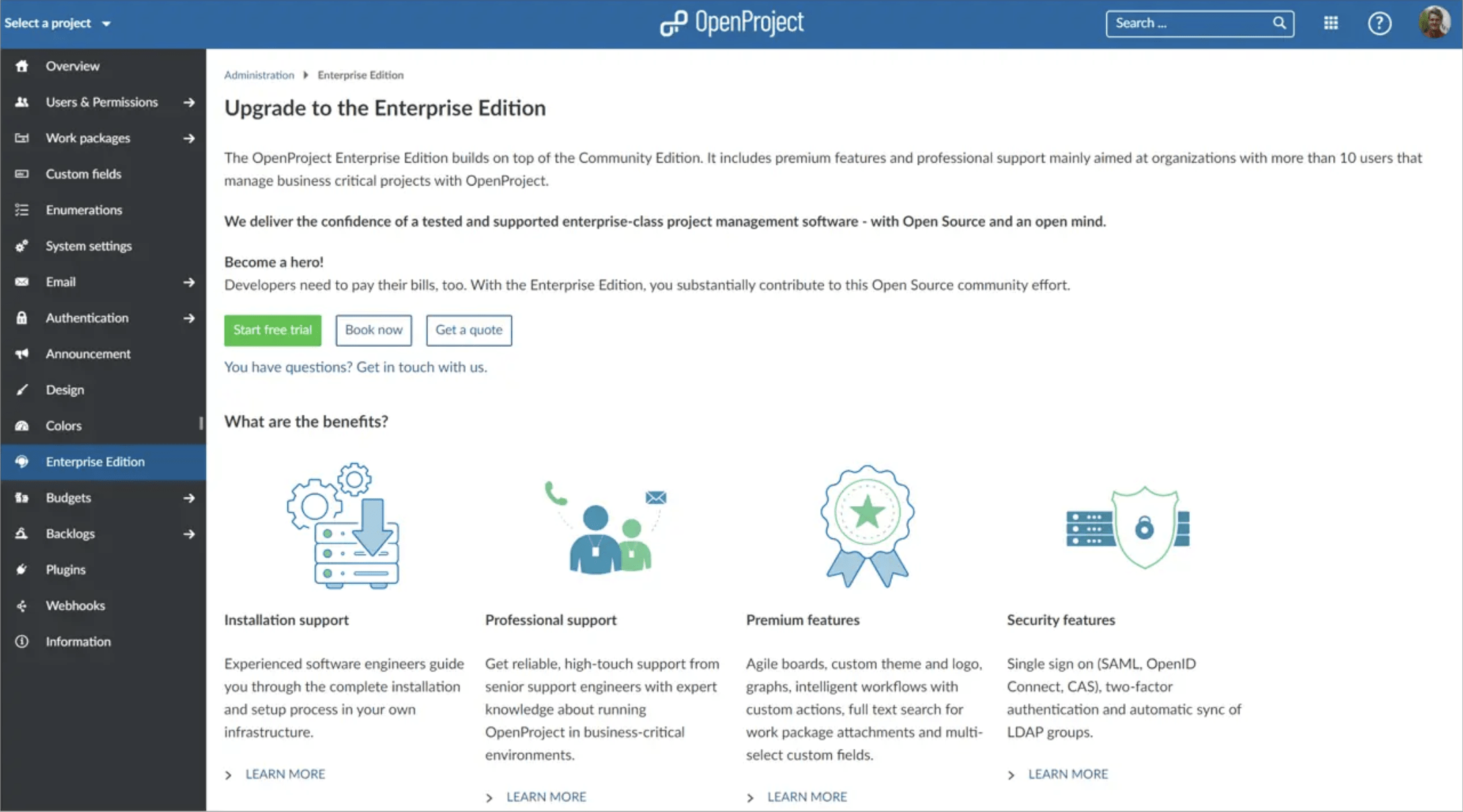 start trial with community edition