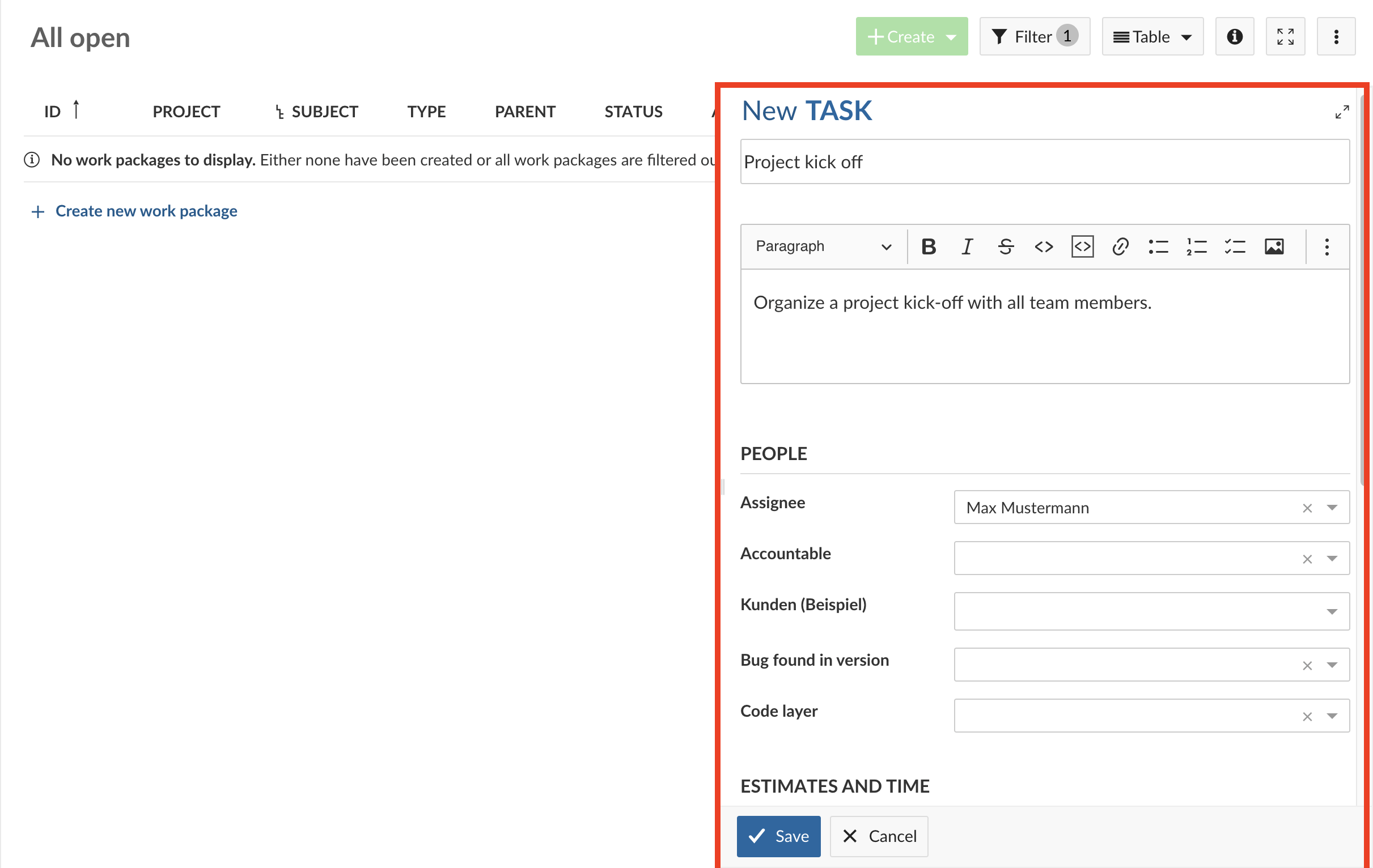 split screen work packages