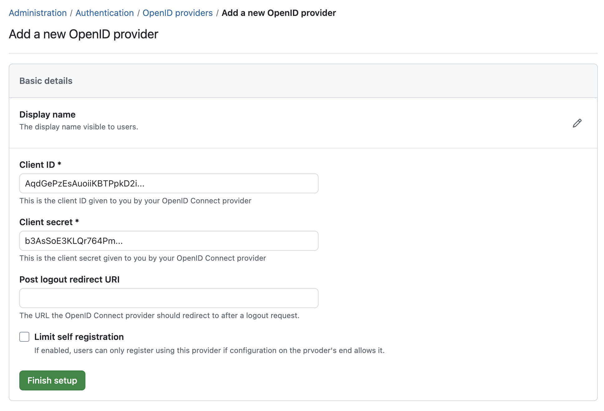 Add a new OpenID Google provider in OpenProject administration