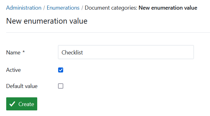 create new enumerations in OpenProject