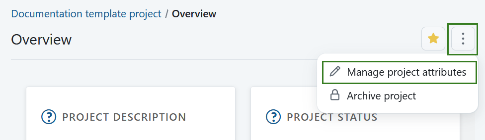 Link to project attribute settings from project overview page in OpenProject