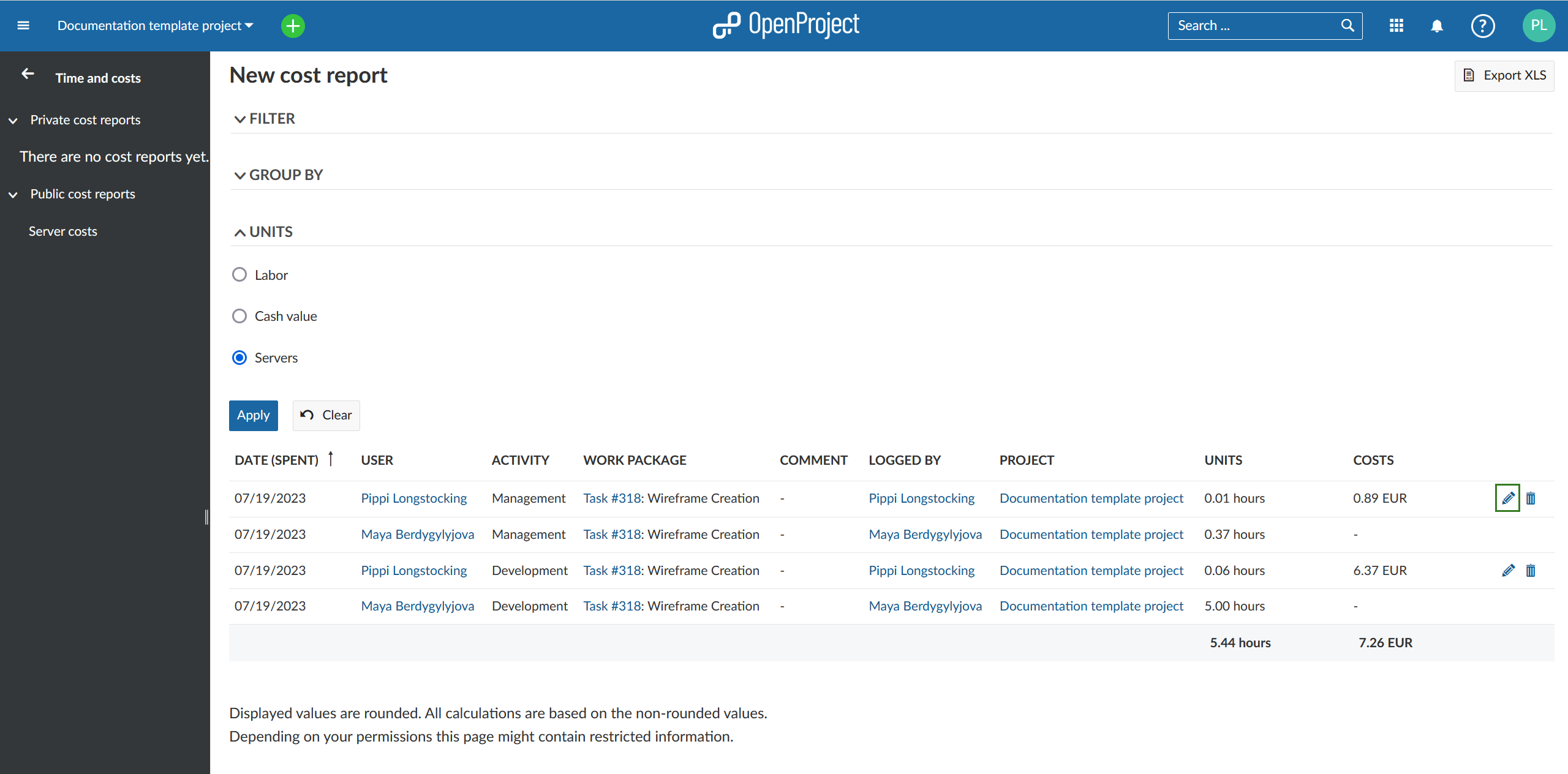 Editar tiempo registrado en OpenProject