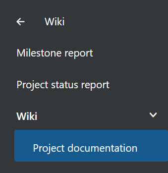 Wiki page structure example with page parent