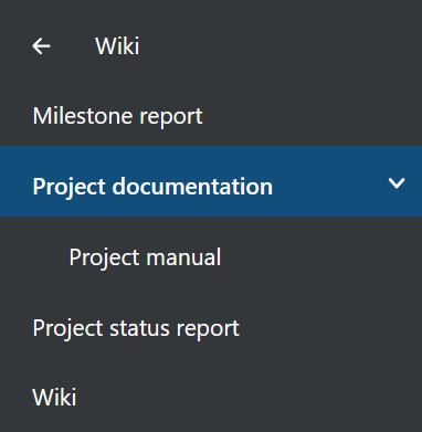 Wiki page structure example with no parent