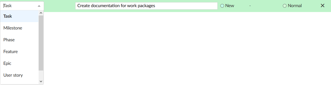 create work package list